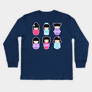 Kokeshi dolls Kids Long Sleeve T-Shirt